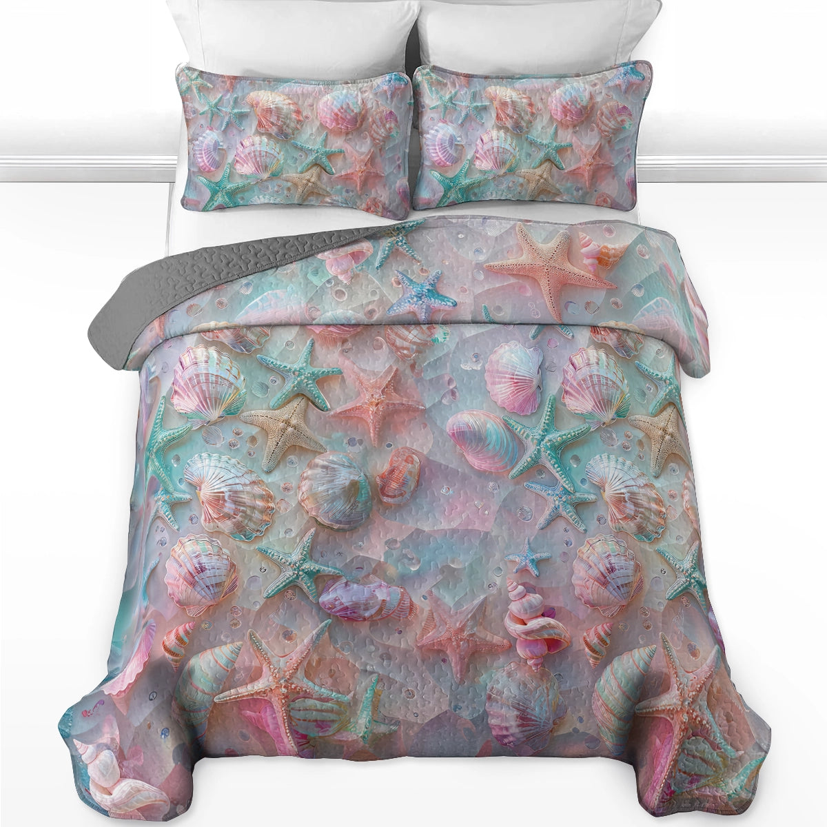 Pajabear Quilt 3-Piece Set Coastal Shell