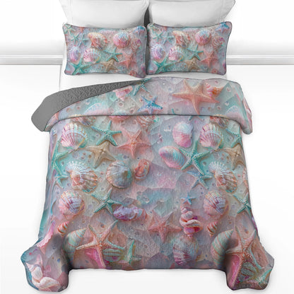 Pajabear Quilt 3-Piece Set Coastal Shell