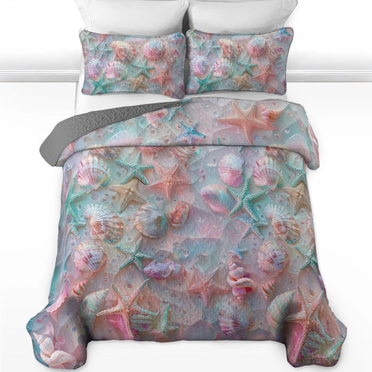 Pajabear Quilt 3-Piece Set Coastal Shell