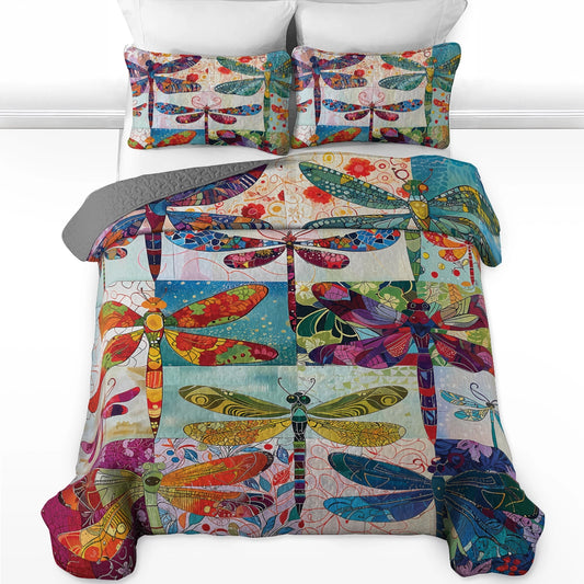 Pajabear Quilt 3-Piece Set Dragonfly Harmony