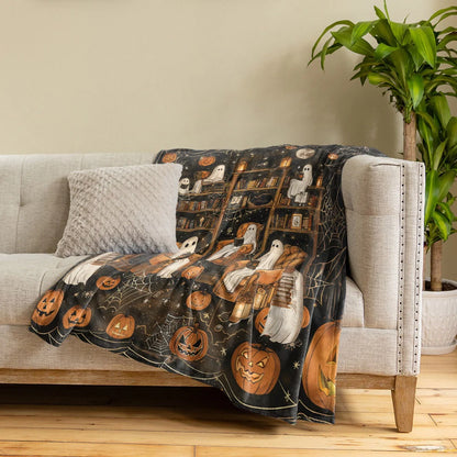 Pajabear Fleece Blanket Halloween Book Club