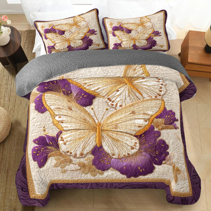Pajabear Quilt 3-Piece Set Golden Wings of Serenity