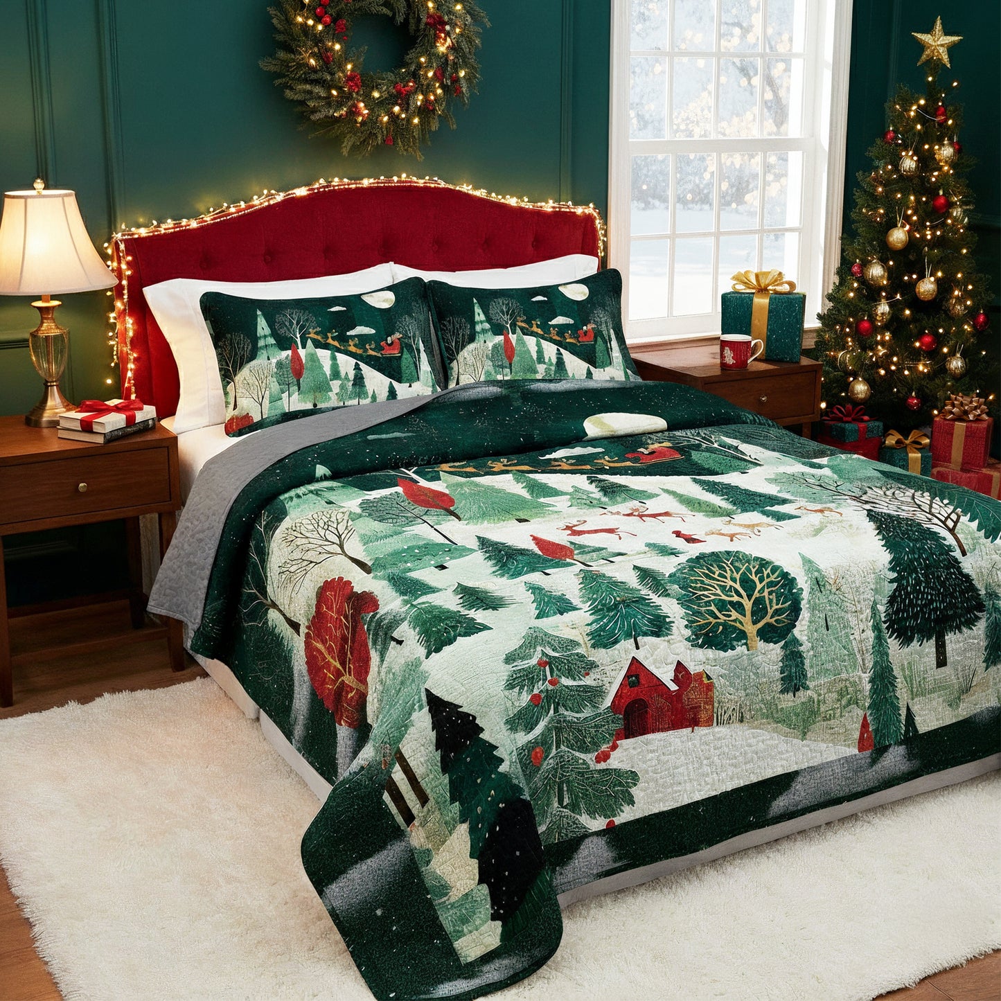 Pajabear Quilt 3-Piece Set Christmas Eve Magic