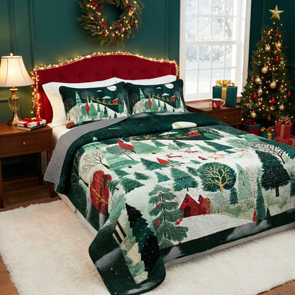 Pajabear Quilt 3-Piece Set Christmas Eve Magic