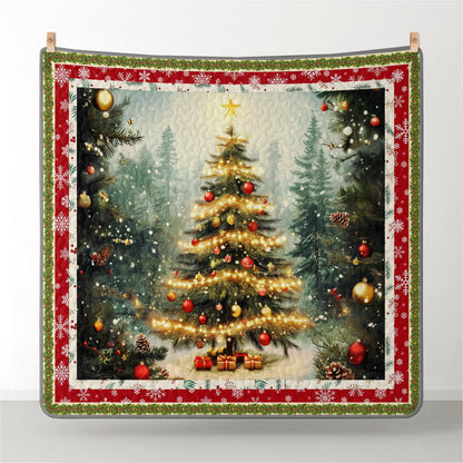 Pajabear Quilt 3-Piece Set Golden Glow Christmas Tree