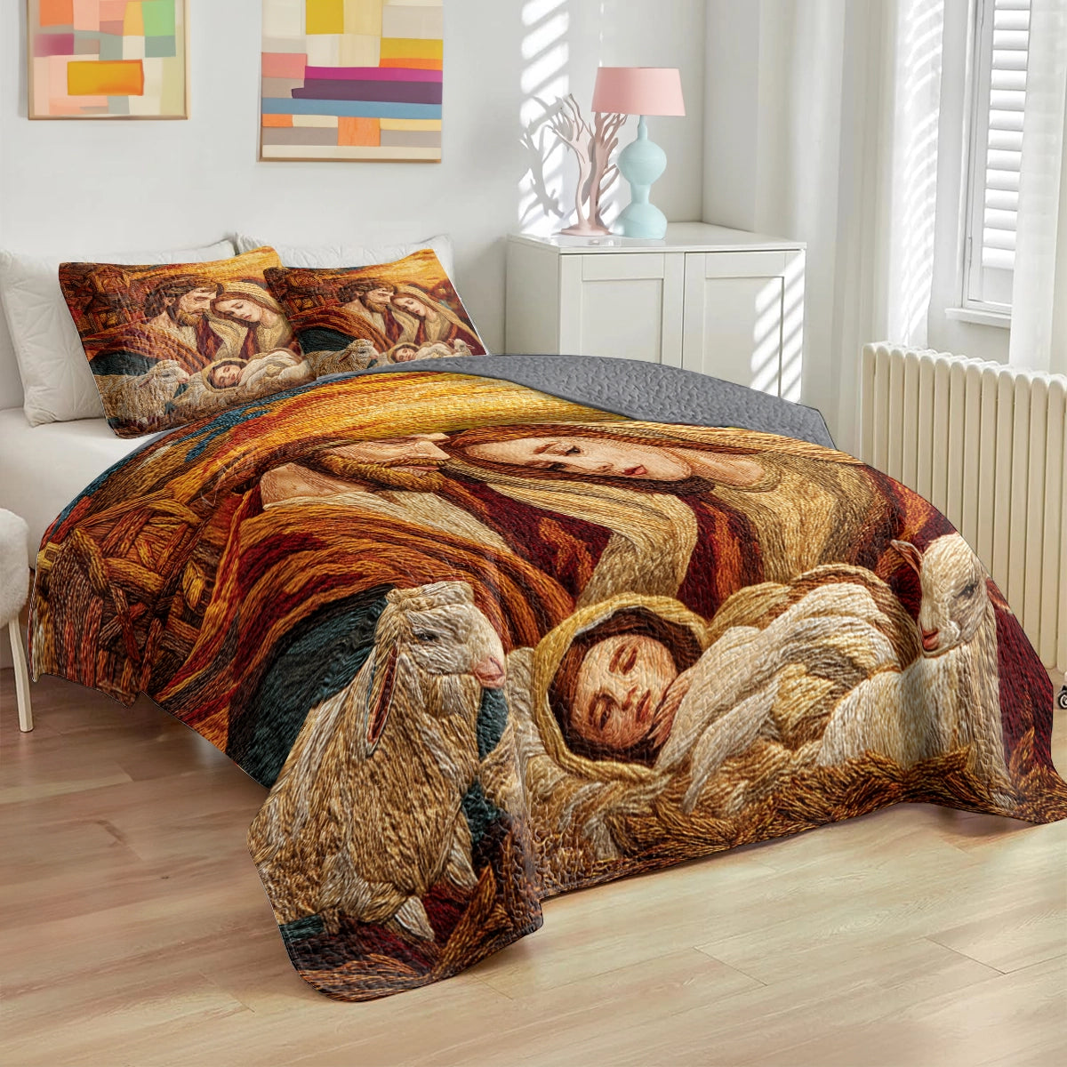 Pajabear Quilt 3-Piece Set Nativity of Divine Peace