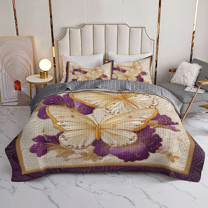 Pajabear Quilt 3-Piece Set Golden Wings of Serenity