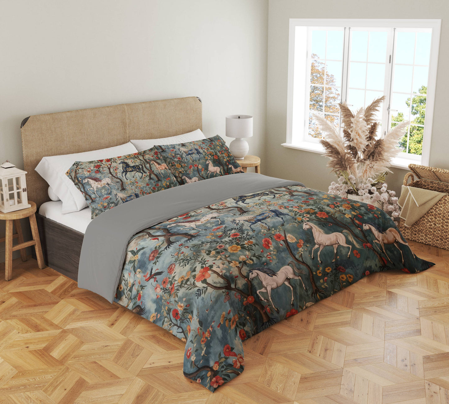 Pajabear 3 Pieces Duvet Cover Set Mystical Steed