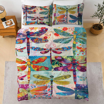 Pajabear 3 Pieces Duvet Cover Set Dragonfly Harmony