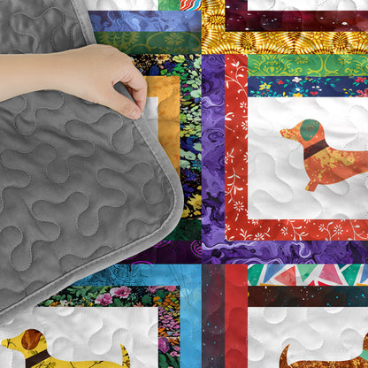 Pajabear Quilt 3-Piece Set Dachshund Friends