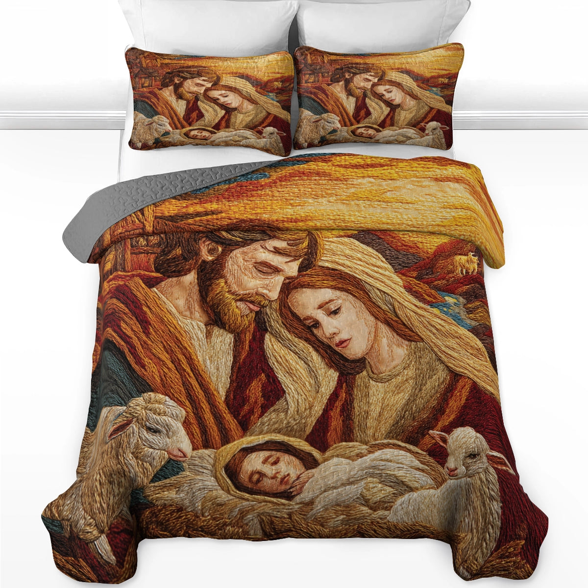 Pajabear Quilt 3-Piece Set Nativity of Divine Peace