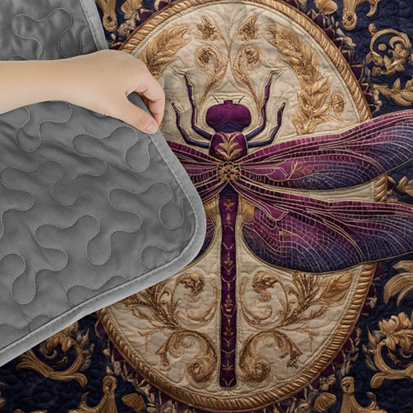 Pajabear Quilt 3-Piece Set Royal Dragonfly Dreams