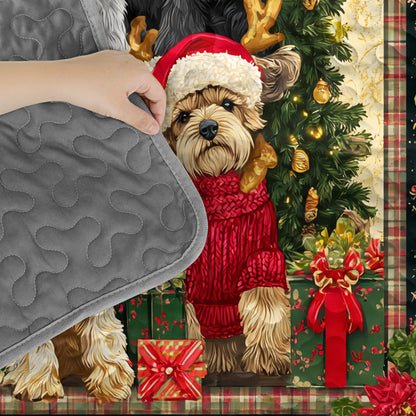 Pajabear Quilt 3-Piece Set Santa’s Schnauzer Crew