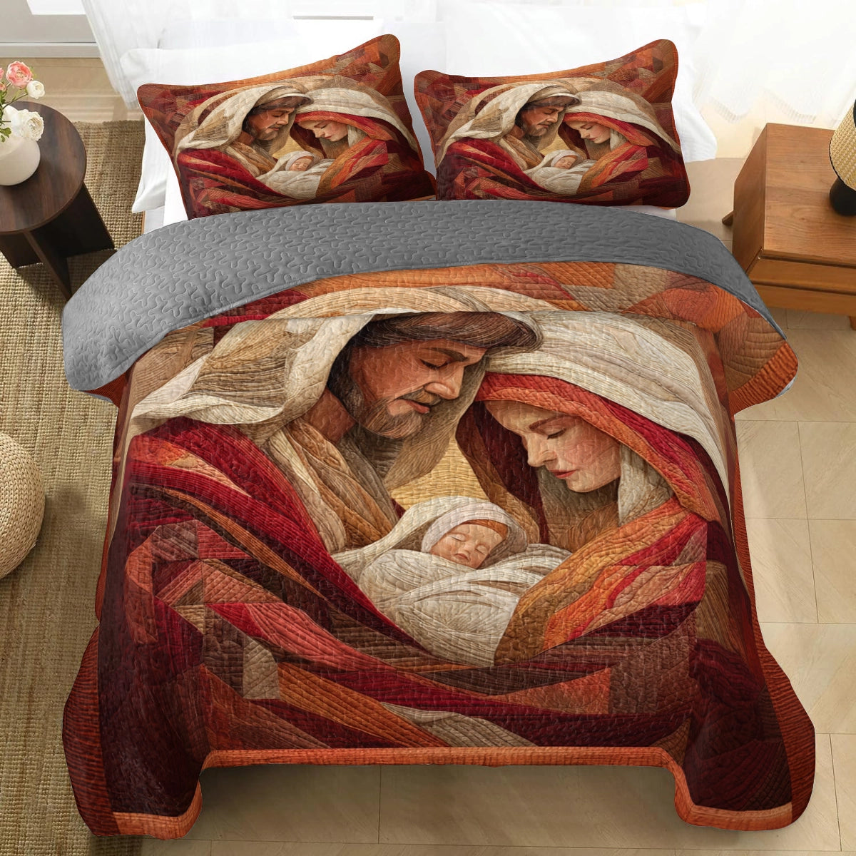 Pajabear Quilt 3-Piece Set Sacred Geometry of Grace