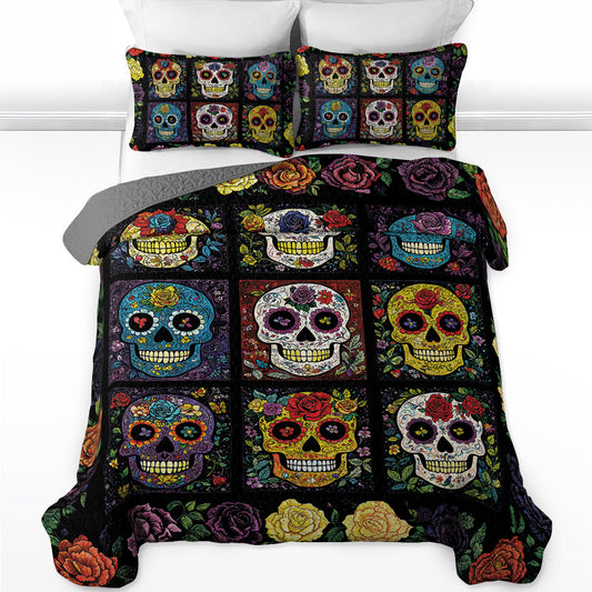 Pajabear Quilt 3-Piece Set Viva la Vida Skull