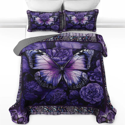 Pajabear Quilt 3-Piece Set Butterfly Bliss Purple