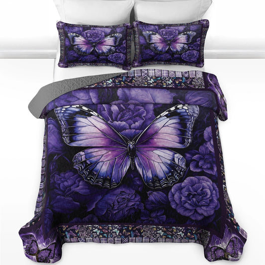 Pajabear Quilt 3-Piece Set Butterfly Bliss Purple