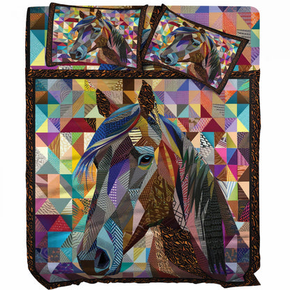 Pajabear 4-Piece Bed Sheet Set Colorful Horse