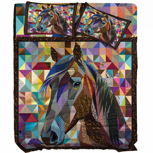 Pajabear 4-Piece Bed Sheet Set Colorful Horse