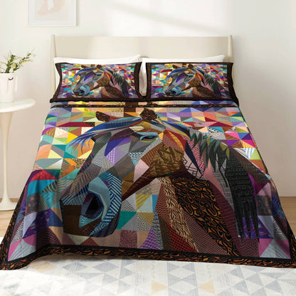 Pajabear 4-Piece Bed Sheet Set Colorful Horse