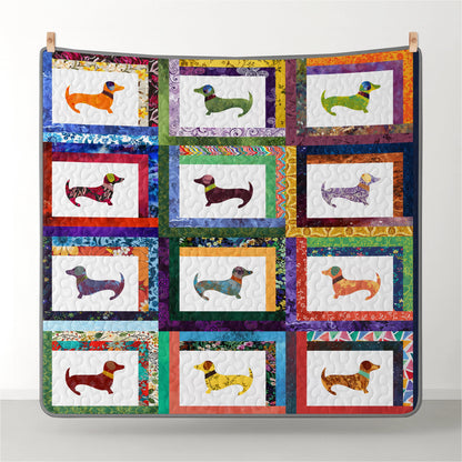 Pajabear Quilt 3-Piece Set Dachshund Friends