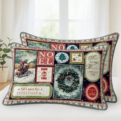Pajabear Quilt 3-Piece Set Golden Nostalgic Noel Patchwork