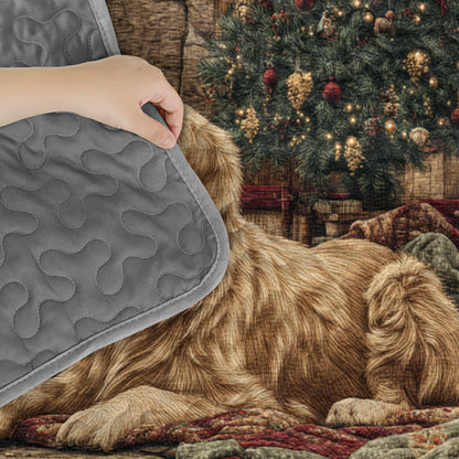 Pajabear Quilt 3-Piece Set Golden Retriever Christmas Eve