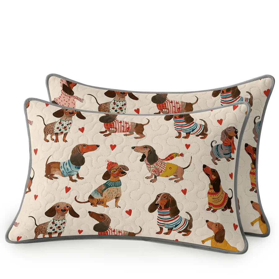 Pajabear Quilt 3-Piece Set Dachshund Lovely Delight
