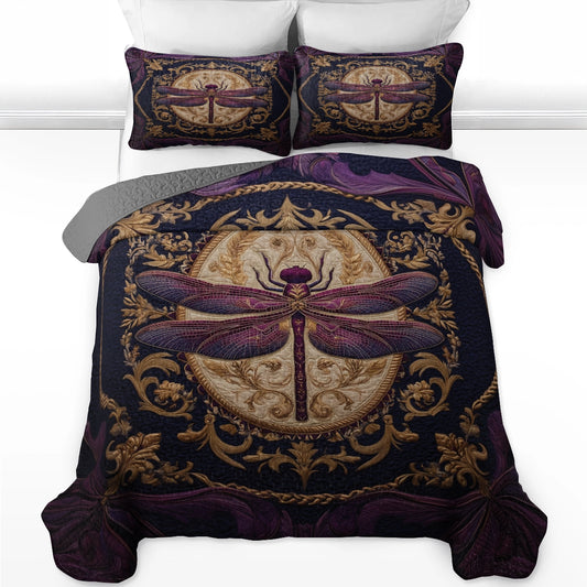 Pajabear Quilt 3-Piece Set Royal Dragonfly Dreams
