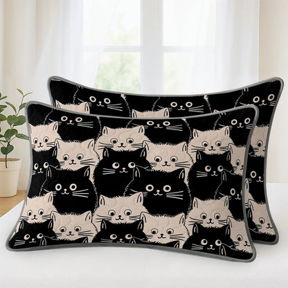 Pajabear Quilt 3-Piece Set Cute Face Cats