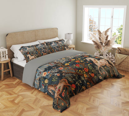 Pajabear 3 Pieces Duvet Cover Set Mystery Horses