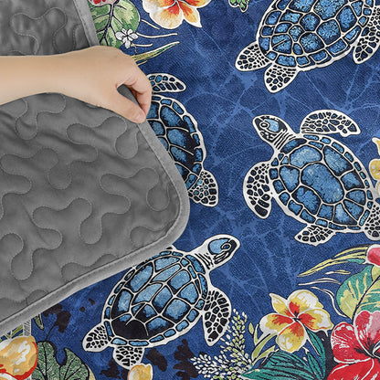 Pajabear Quilt 3-Piece Set Hibiscus Gentle Sea Turtle