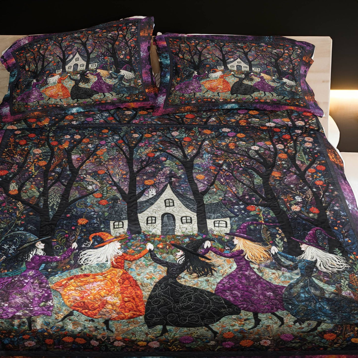 Pajabear 4-Piece Bed Sheet Set Beautiful Witchy Woman