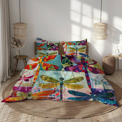 Pajabear 3 Pieces Duvet Cover Set Dragonfly Harmony
