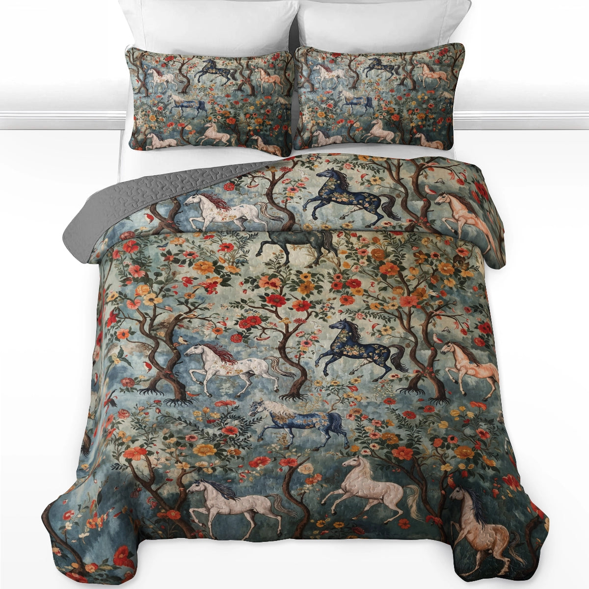 Pajabear Quilt 3-Piece Set Mystical Steeds