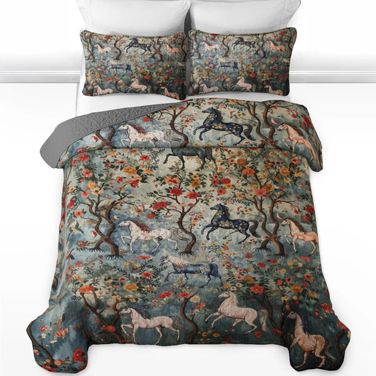 Pajabear Quilt 3-Piece Set Mystical Steeds
