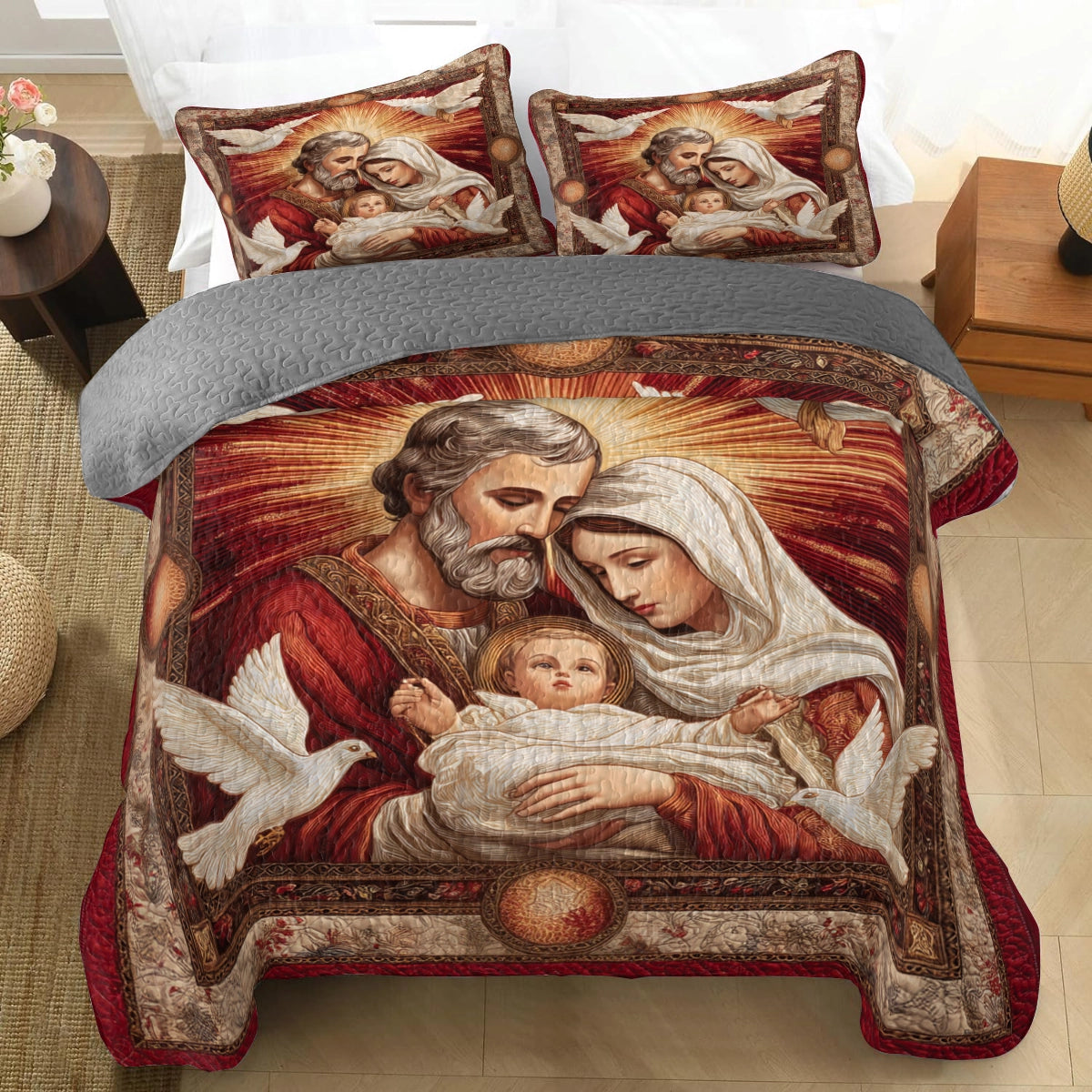 Pajabear Quilt 3-Piece Set Light of the Holy Family