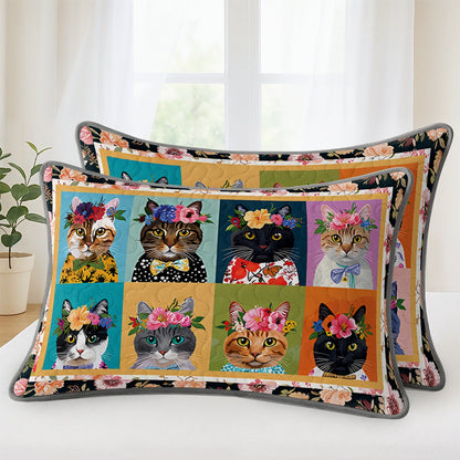 Pajabear Quilt 3-Piece Set Floral Cat Fantasy