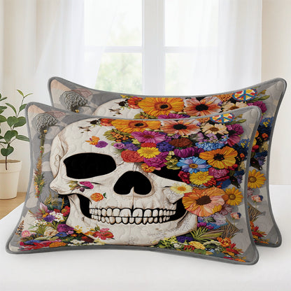 Pajabear Quilt 3-Piece Set Skull Blossom