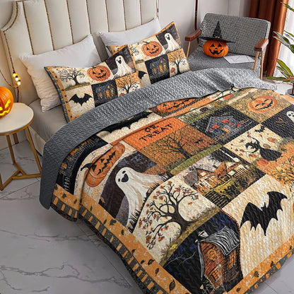 Pajabear Quilt 3-Piece Set Spooky Trick Or Treat Halloween