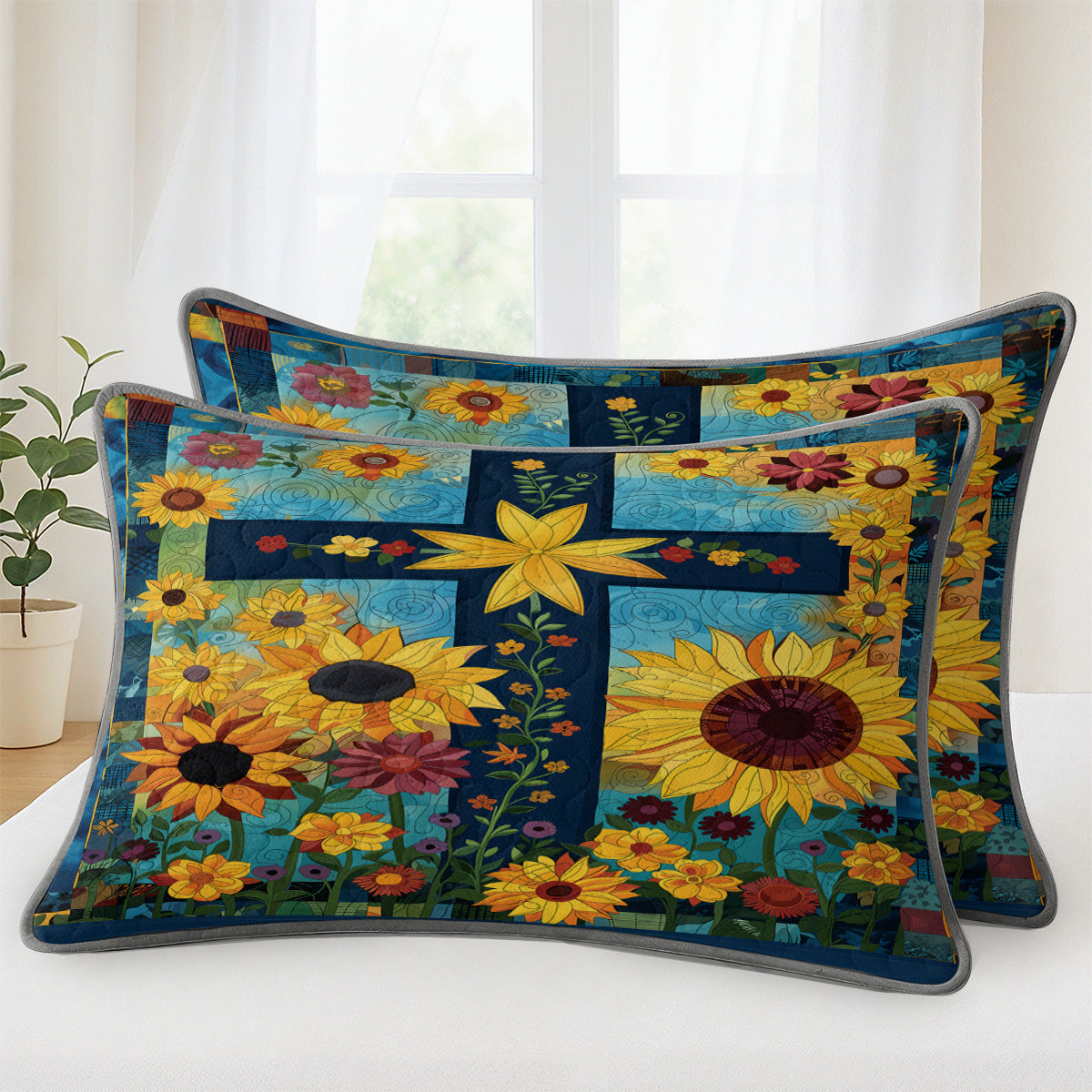 Pajabear Quilt 3-Piece Set Sunflower Cross