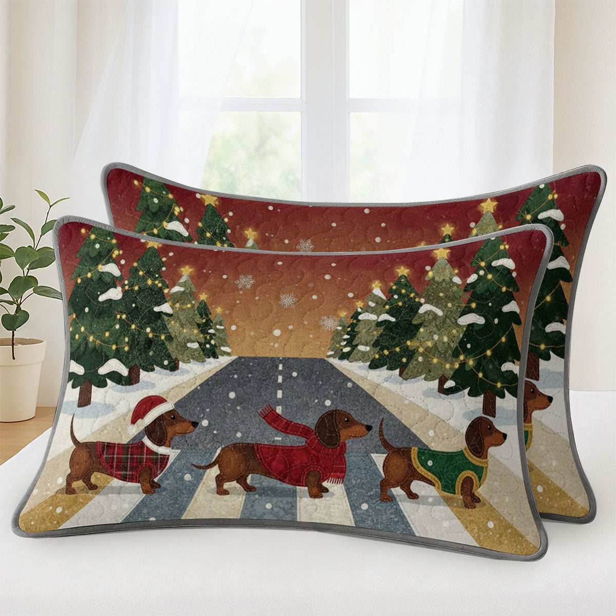 Pajabear Quilt 3-Piece Set Winter Wiener Wonderland