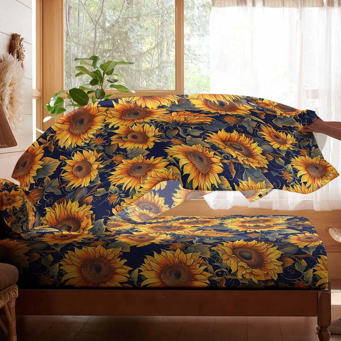 Pajabear 4-Piece Bed Sheet Set - Sunflower Gorgeous Flower