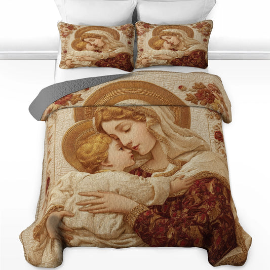 Pajabear Quilt 3-Piece Set Sacred Mother’s Embrace
