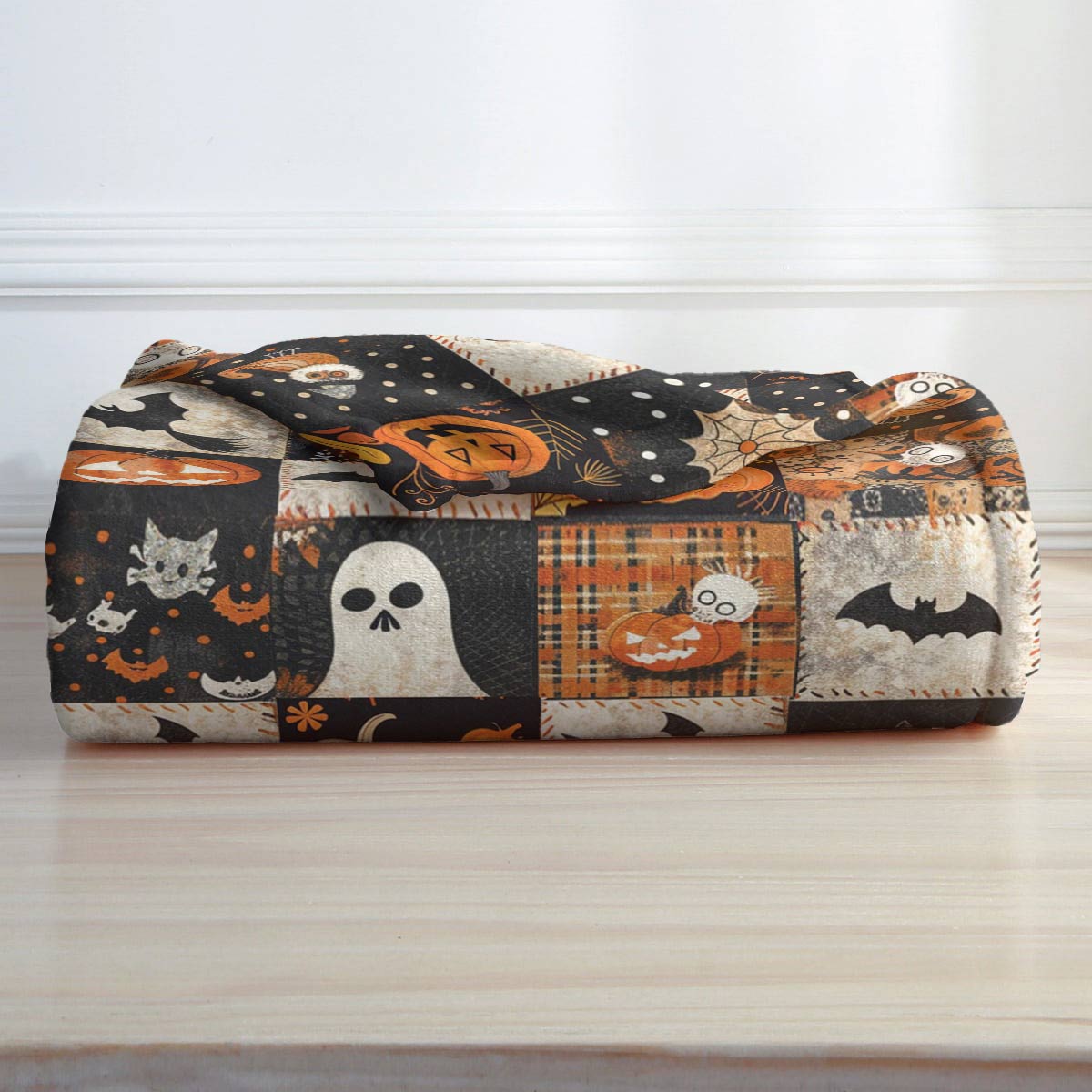Pajabear Fleece Blanket Spooky Patchwork