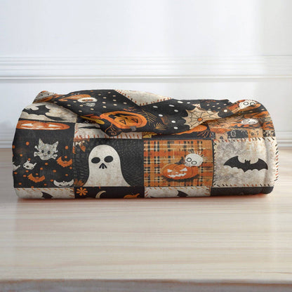 Pajabear Fleece Blanket Spooky Patchwork