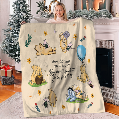 Pajabear Fleece Blanket Pooh The Love