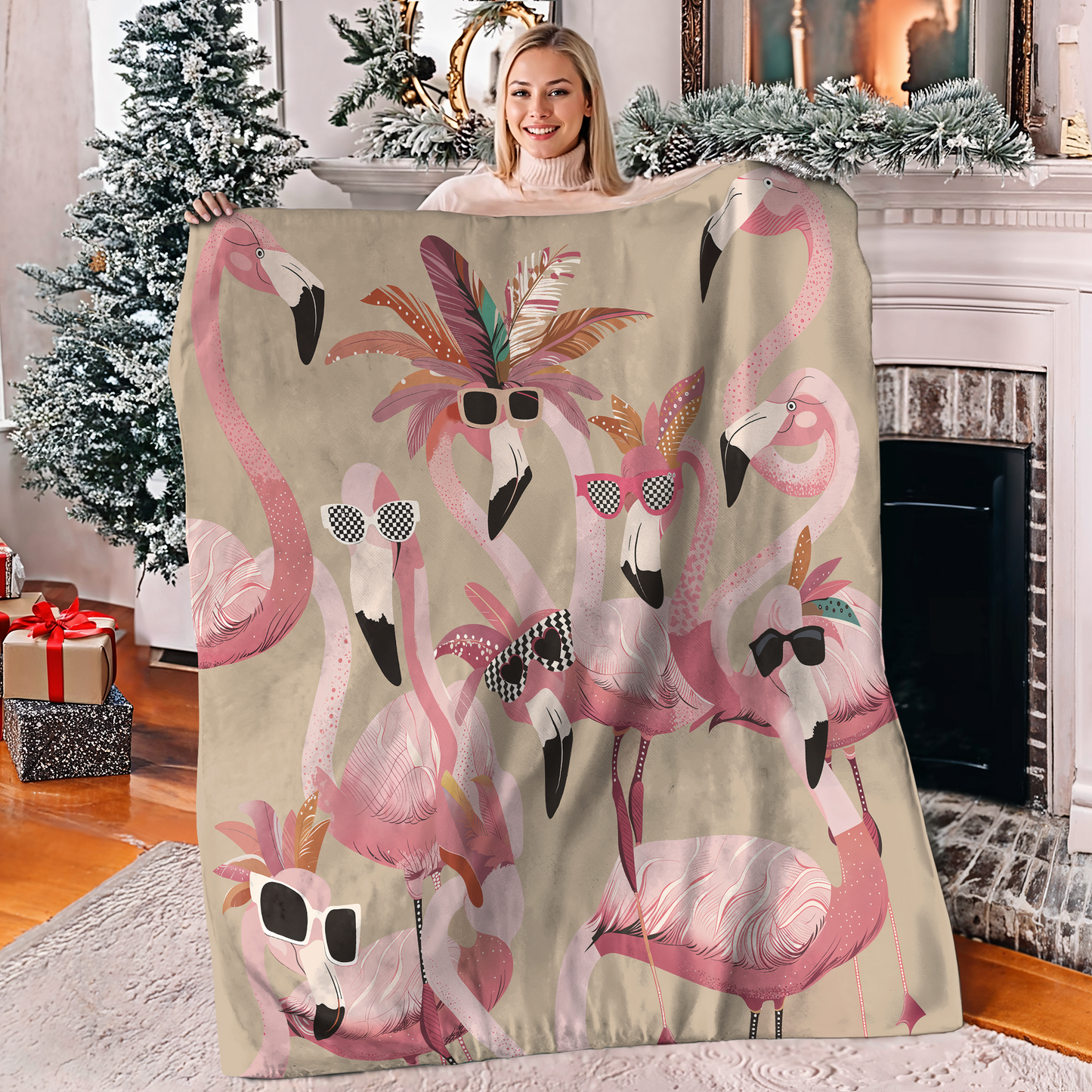 Pajabear Fleece Blanket Funky Flamingo