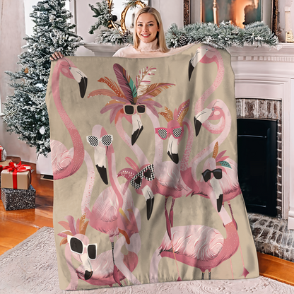 Pajabear Fleece Blanket Funky Flamingo