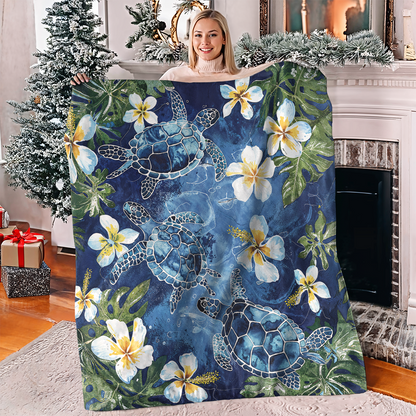Pajabear Fleece Blanket Tropical Sea Turtle Paradise